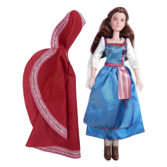 Hasbro Live Action Beauty and the Beast Belle Doll Village Dress Red Cape DIsney - Picture 1 of 10